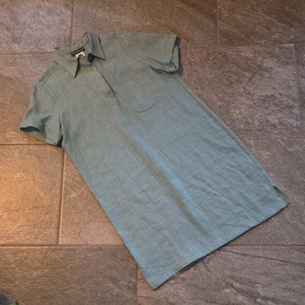 Harvé Benard Size 14 Polo Dress 100% Linen